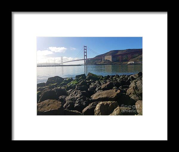 Golden Gate Bridge Framed Print featuring the photograph Golden Gate Bridge New Year's Eve Daytime by Artist Linda Marie