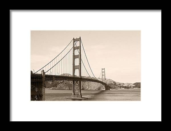Golden Gate Bridge Framed Print featuring the photograph Golden Gate Bridge San Francisco - A thirty-five million dollar steel harp by Alexandra Till