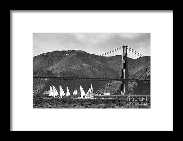 Black And White Photo-black And White-seascape Framed Print featuring the photograph Golden Gate Seascape by Scott Cameron