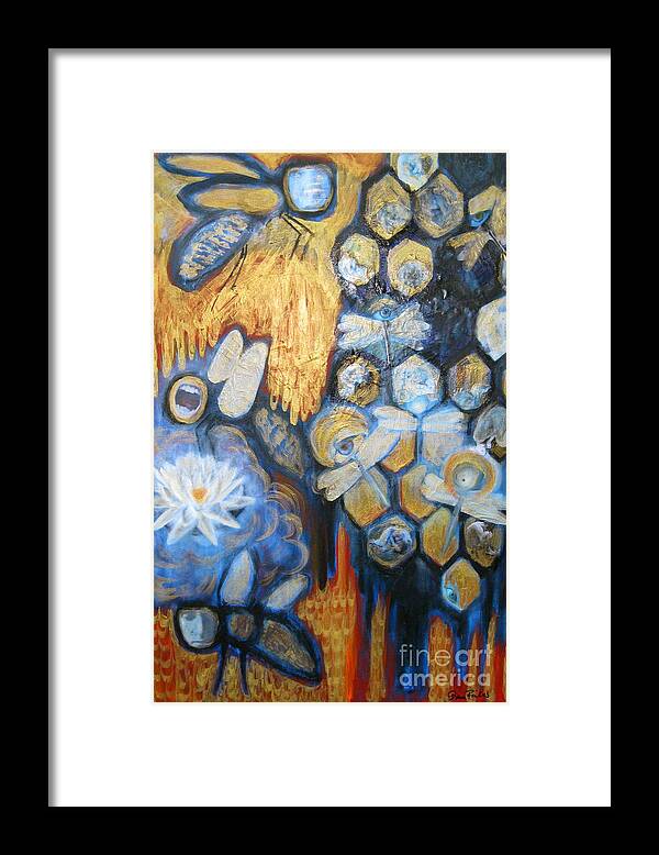Honey Framed Print featuring the painting Golden Honey by Serenity Studio Art