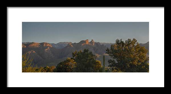 Arizona Framed Print featuring the photograph Golden hour on Thimble Peak by Dan McManus
