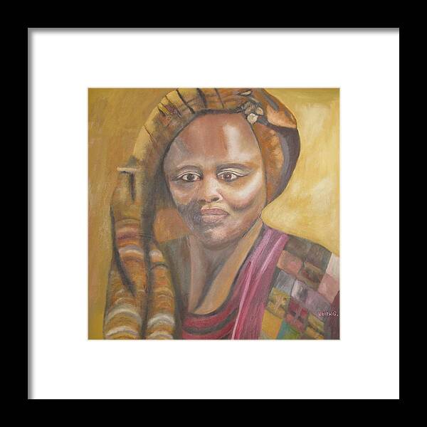 Woman Framed Print featuring the painting Golden Lady by Keith Bagg