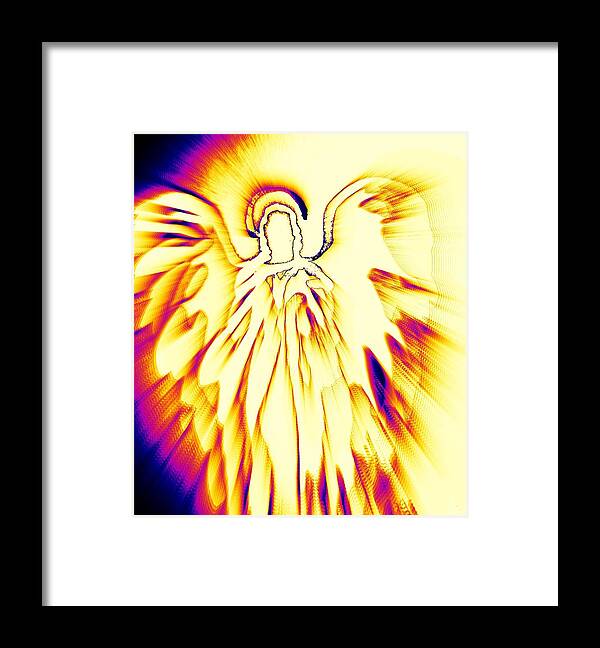 Angel Framed Print featuring the painting Golden Light Angel by Alma Yamazaki