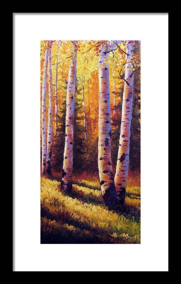 Light Framed Print featuring the painting Golden Light by David G Paul