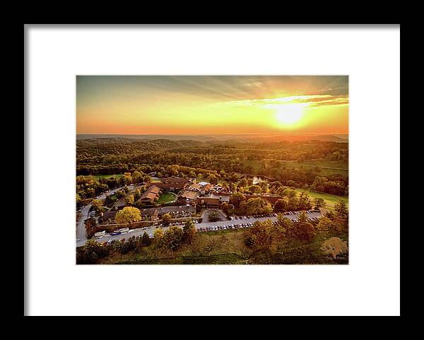 Oglebay Framed Print featuring the photograph Golden Lodge by Flying Dreams