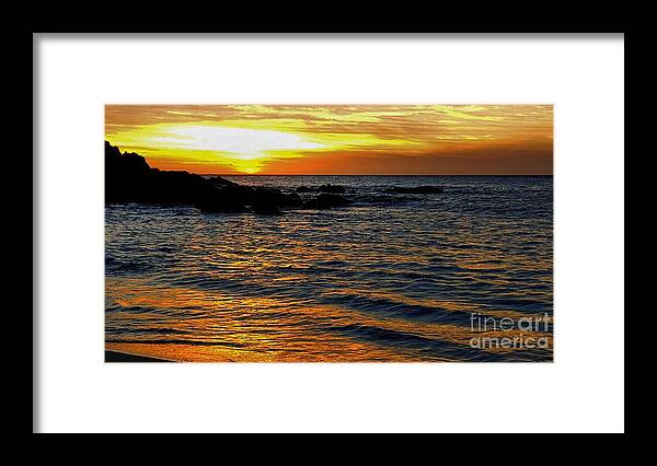 Golden Ocean Framed Print featuring the photograph Golden Ocean by Luv Photography