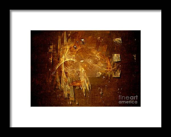 Abstract Framed Print featuring the digital art Golden rain by Alexa Szlavics