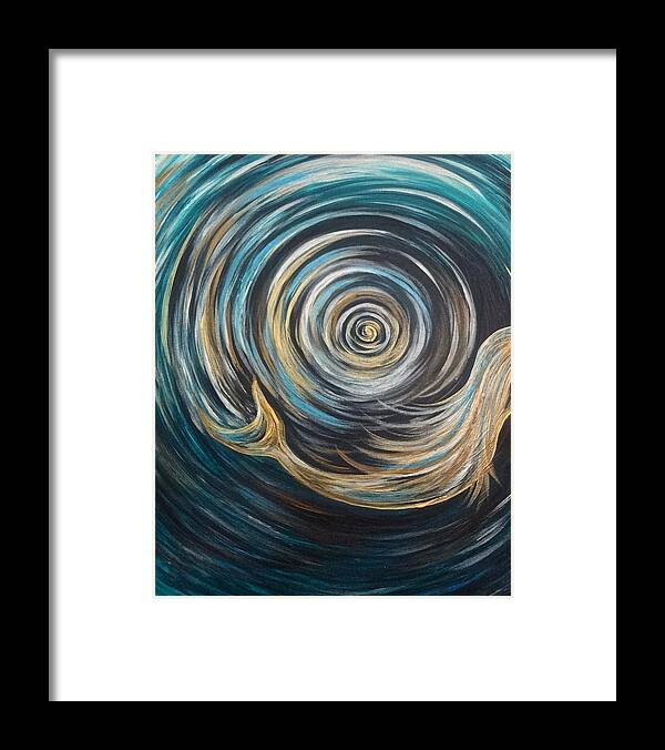 Gold Framed Print featuring the painting Golden Sirena Mermaid Spiral by Michelle Pier