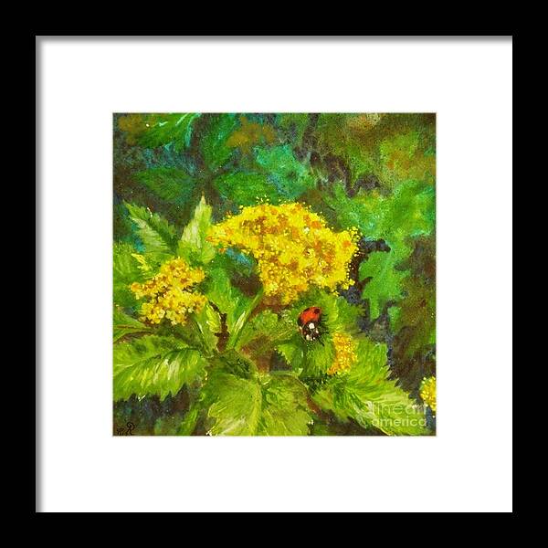 Golden Framed Print featuring the painting Golden Summer Blooms by Nicole Angell