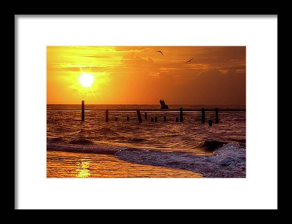 Outer Banks Framed Print featuring the photograph Golden Sunrise on the Outer Banks by Dan Carmichael