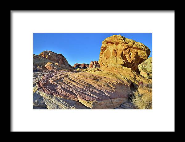 Valley Of Fire State Park Framed Print featuring the photograph Golden Throne and Domes in Valley of Fire by Ray Mathis