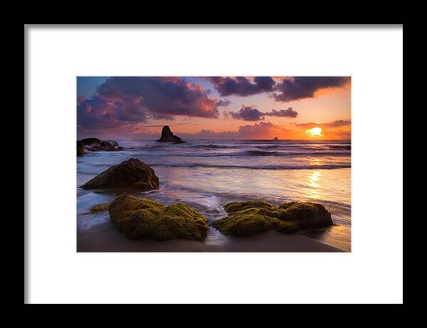 Sunset Framed Print featuring the photograph Golden Tides by Michael Dawson