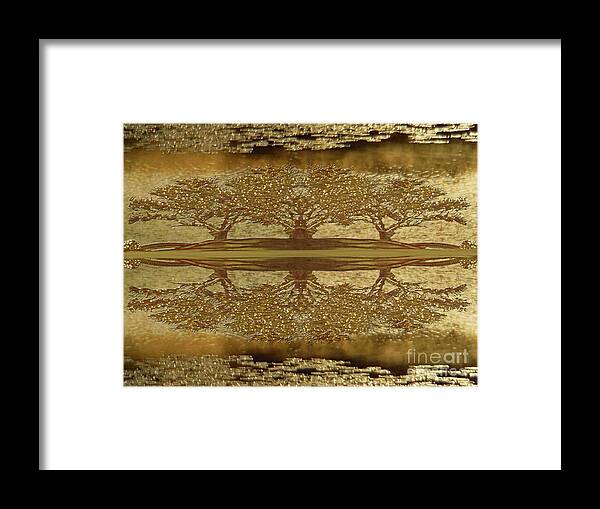 Golden Framed Print featuring the photograph Golden Trees Reflection by Rockin Docks Deluxephotos