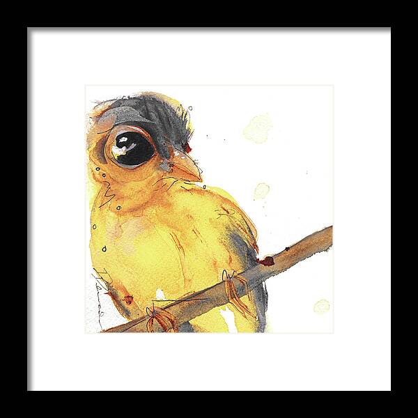 Goldfinch Framed Print featuring the painting Goldfinch by Dawn Derman