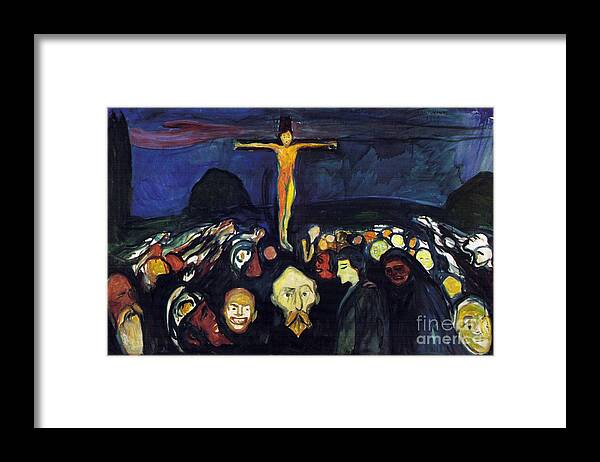 Edvard Munch - Golgotha (1900) Framed Print featuring the painting Golgotha by Celestial Images
