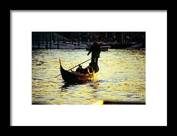 Venice Framed Print featuring the photograph Gondola Ride at Sunset in Venice by Michael Henderson