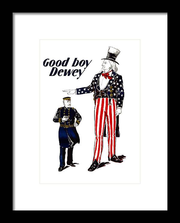 Uncle Sam Framed Print featuring the painting Good Boy Dewey by War Is Hell Store