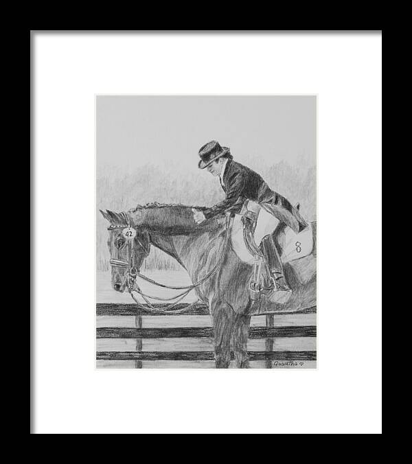 Horse Framed Print featuring the drawing Good Boy by Quwatha Valentine