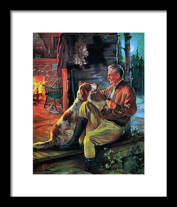 Outdoor Framed Print featuring the painting Good Boy by Relyer
