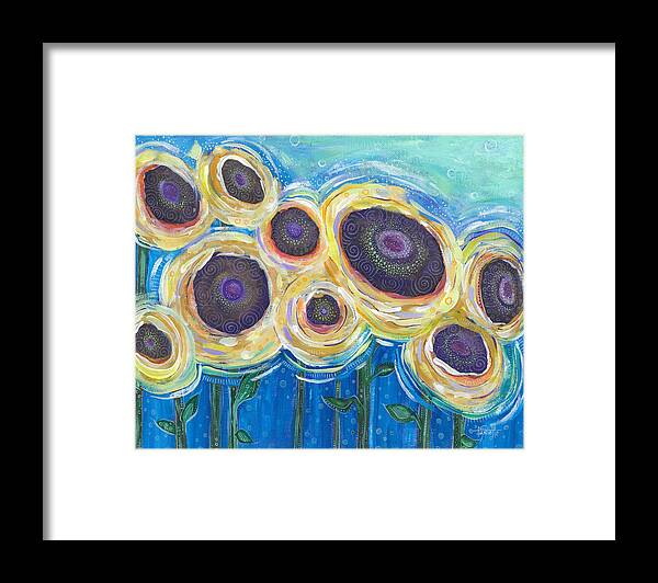 Sunflower Painting Framed Print featuring the painting Wild and Free by Tanielle Childers