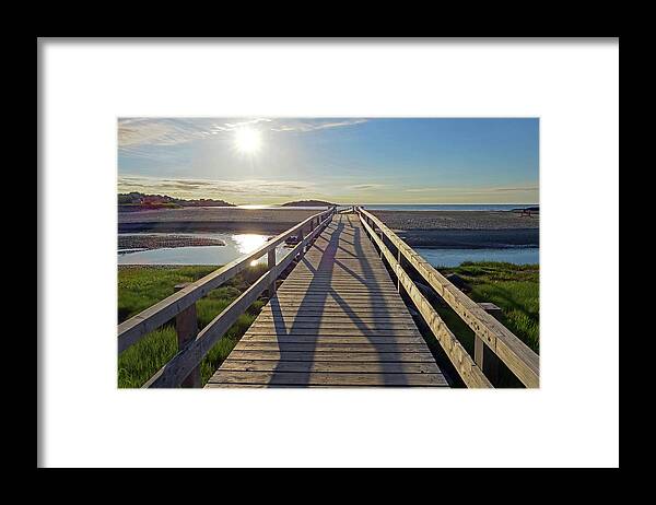 Gloucester Framed Print featuring the photograph Good Harbor Beach Footbridge Sunny Shadow by Toby McGuire