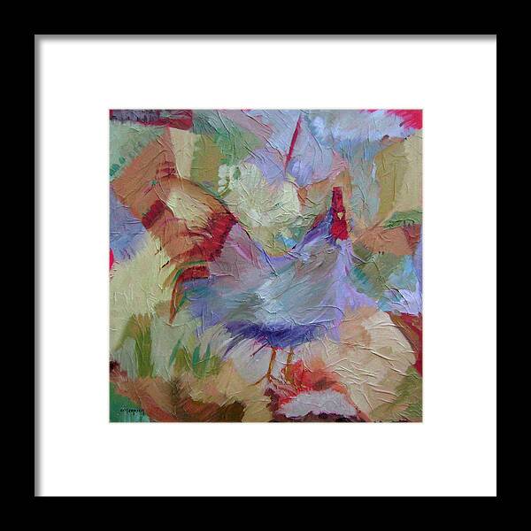 Chicken Paintings Framed Print featuring the painting Good Morning by Ginger Concepcion