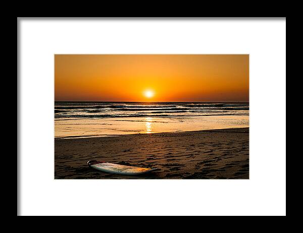 Beach Framed Print featuring the photograph Good Night Surf by Heather Hubbard