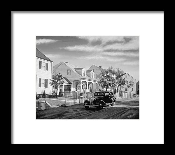Car Framed Print featuring the painting Good Ol Days by Matthew Martelli