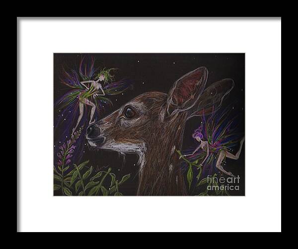 Fawn Framed Print featuring the drawing Good Thing You Are Cute by Dawn Fairies