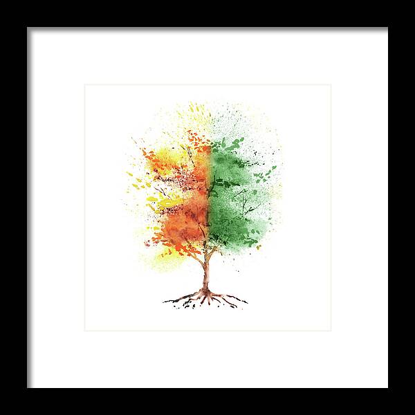 Autumn Framed Print featuring the painting Goodbye Summer Fall Tree by Irina Sztukowski