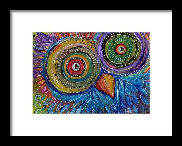 Owl Framed Print featuring the painting Googly-Eyed Owl by Tanielle Childers