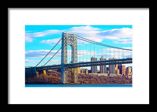 Photo Framed Print featuring the photograph Gorge washington Bridge by Habib Ayat