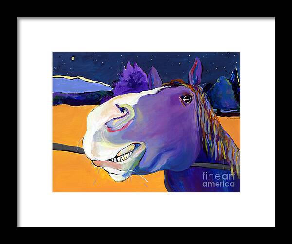 Barnyard Animal Framed Print featuring the painting Got Oats   by Pat Saunders-White