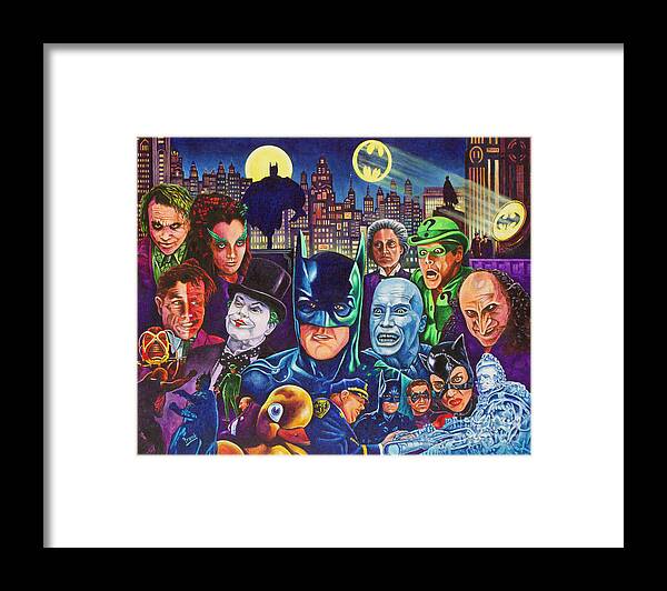 Movie Classics Framed Print featuring the painting Gotham City by Michael Frank
