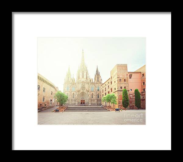 Barcelona Framed Print featuring the photograph Gotic Cathedral of Barcelona by Anastasy Yarmolovich