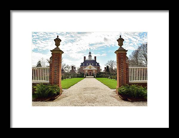 Virginia Framed Print featuring the photograph Governor's Palace in Williamsburg, Virginia by Nicole Lloyd