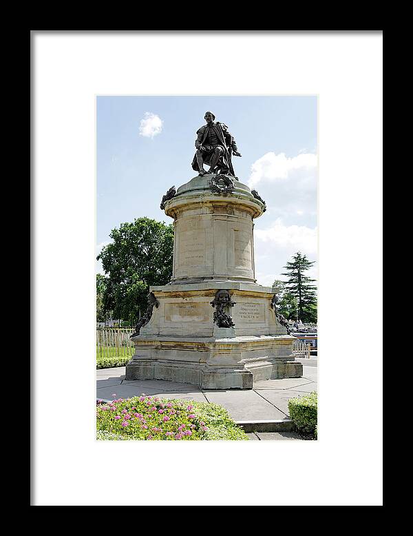 Europe Framed Print featuring the photograph Gower Memorial, Stratford-upon-Avon by Rod Johnson