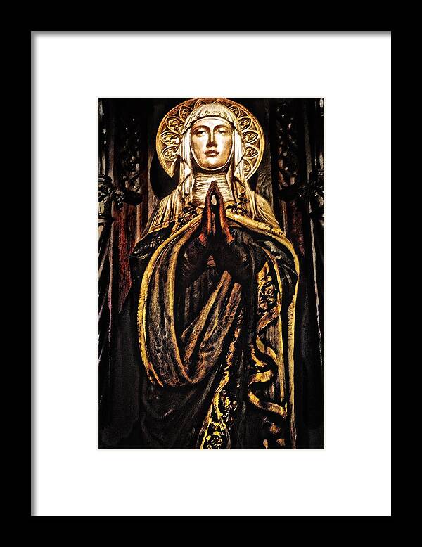 Religious Image Framed Print featuring the photograph Gracious Virgin Mary by Joan Reese