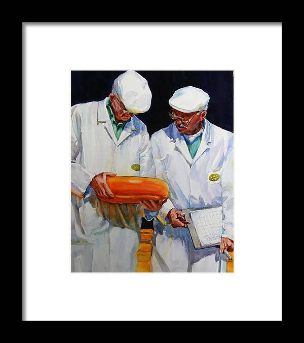 Figure Framed Print featuring the painting Grading The Product by Carolyn Epperly