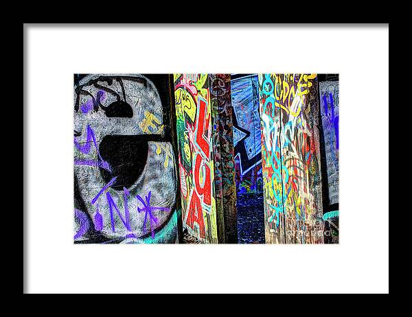 Mosaic Framed Print featuring the photograph Graffiti Mosaic by Terry Rowe