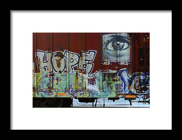 Riding The Rails Framed Print featuring the photograph Grafitti Art Riding The Rails 6 by Bob Christopher