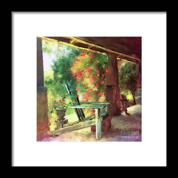 Porch Framed Print featuring the digital art Gramma's Front Porch by Lois Bryan