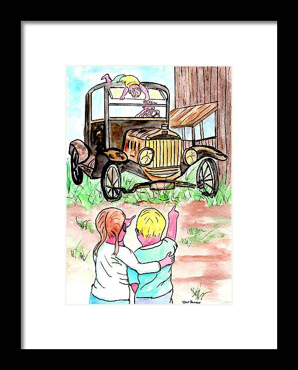 Old Car Framed Print featuring the painting Gramps Old Jalopy by Philip And Robbie Bracco