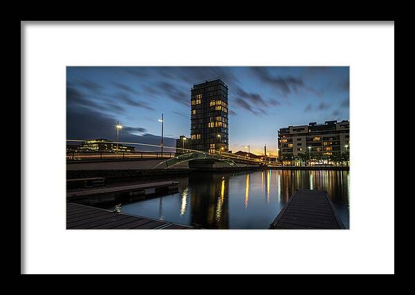 Architecture Framed Print featuring the photograph Grand Canal at sunset - Dublin, Ireland - Cityscape photography by Giuseppe Milo