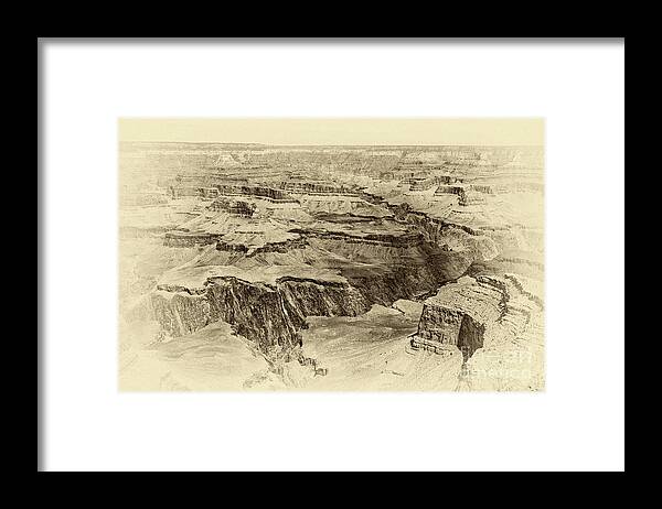 Grand Canyon Framed Print featuring the photograph Grand Canyon Aged Look by Chuck Kuhn