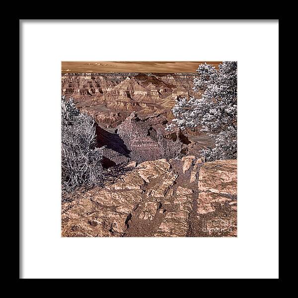 Top Artist Framed Print featuring the photograph Grand Canyon Battleship Rock Infrared #2 by Norman Gabitzsch