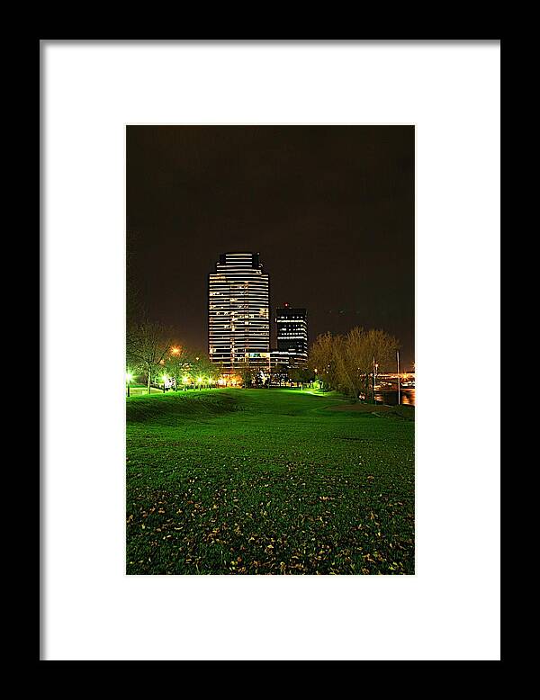 Grand Rapids Mi City Scapes Framed Print featuring the photograph Grand Rapids MI under the lights-5 by Robert Pearson