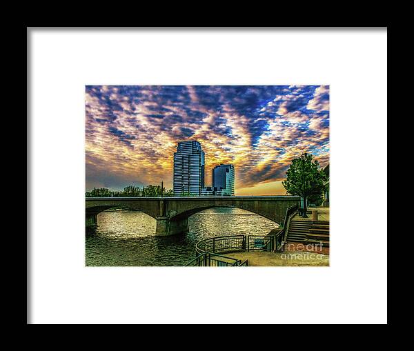 Grand Rapids Framed Print featuring the photograph Grand Rapids River Walk by Nick Zelinsky Jr
