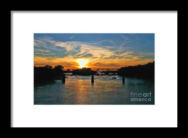 Grand Rapids Ohio Framed Print featuring the photograph Grand Rapids Sunset 9750 by Jack Schultz