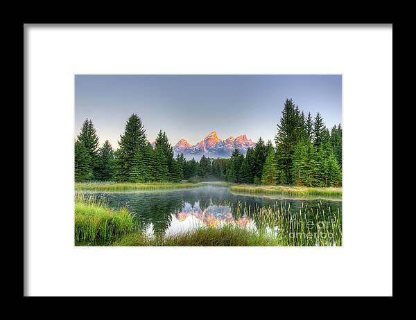  Environment Framed Print featuring the photograph Grand Tetons Sunrise 2 by Paul Quinn